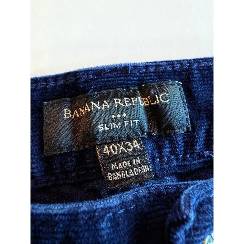 Banana Republic Corduroy‎ Pants Mens 40x34 Navy Blue Slim Fit Travel Jean 750853